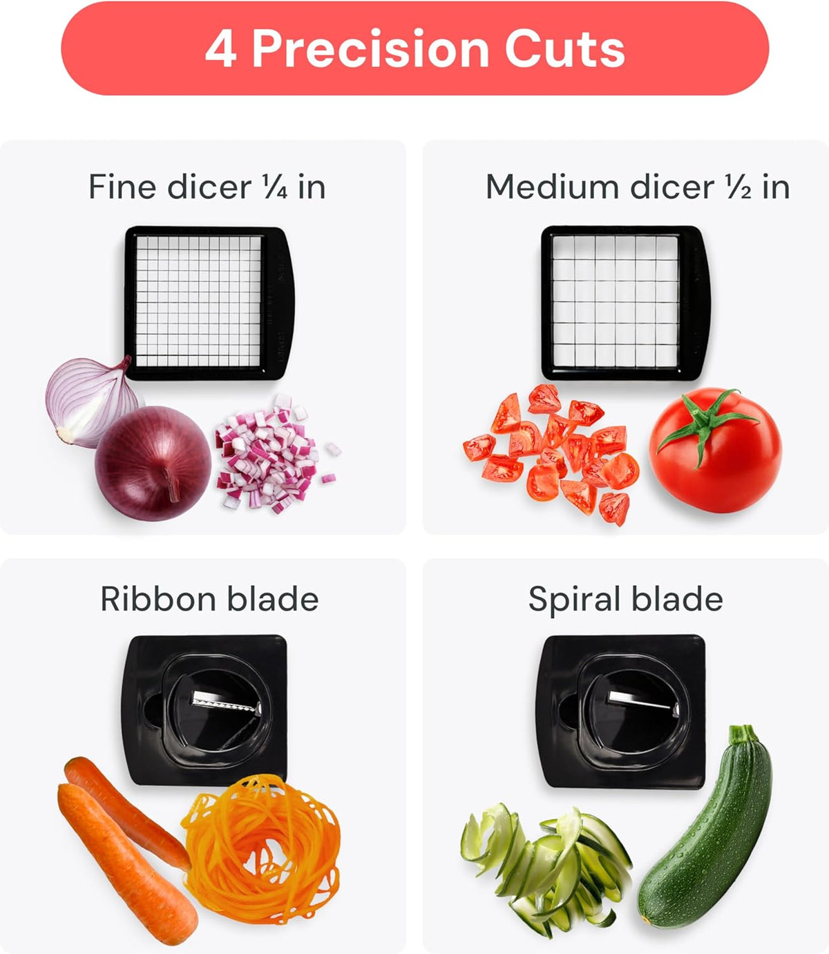 4-in-1 Vegetable Chopper and Spiralizer