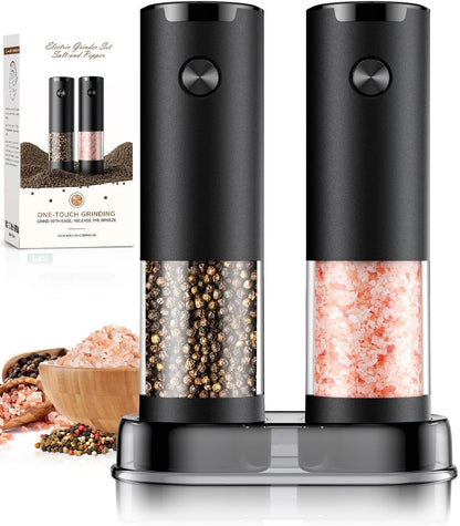Electric Salt and Pepper Grinder Set with LED Light