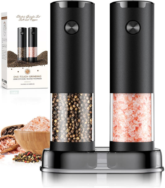 Electric Salt and Pepper Grinder Set with LED Light