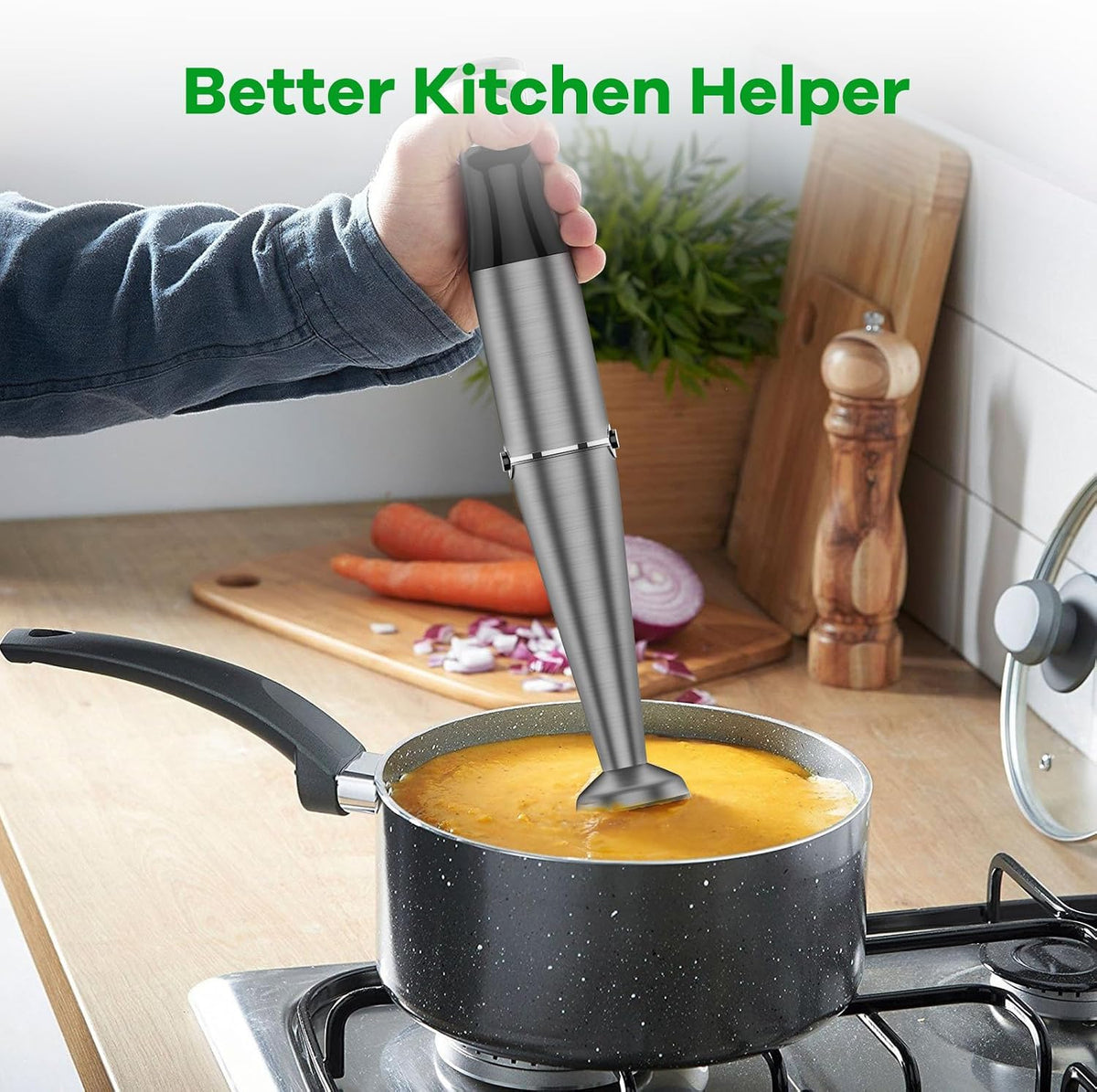 5-in-1 Immersion Hand Blender Set with Variable Speed