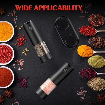 Electric Salt and Pepper Grinder Set with LED Light
